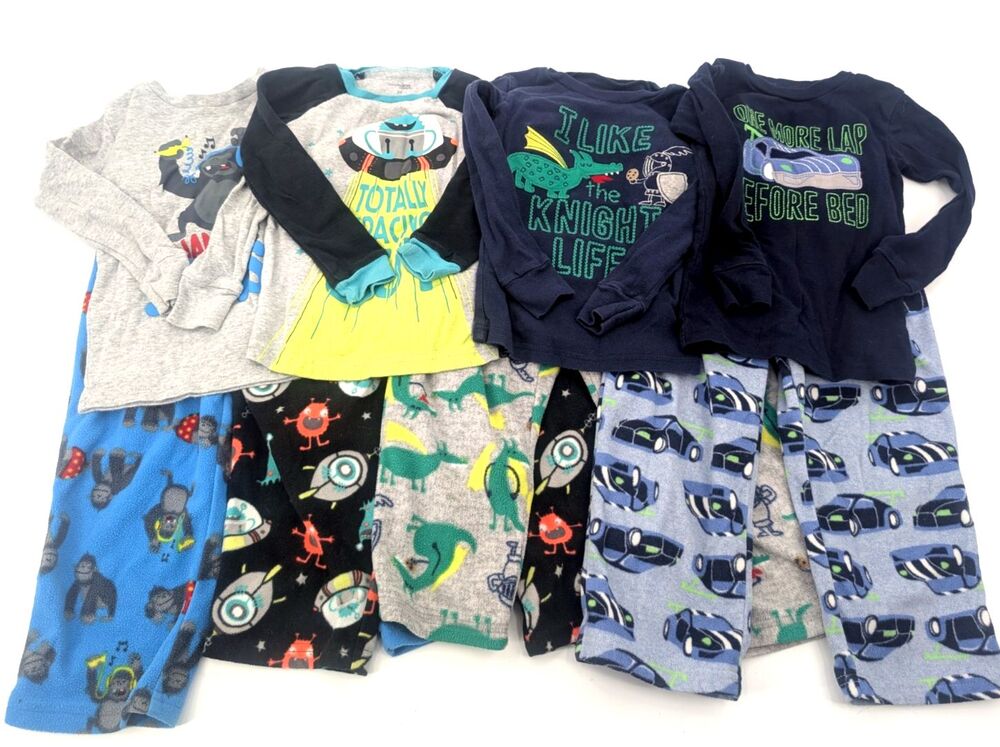 Carter Simple Joys Baby Toddler Pajamas Long Sleeve Pants Lot of 4 Size 3T